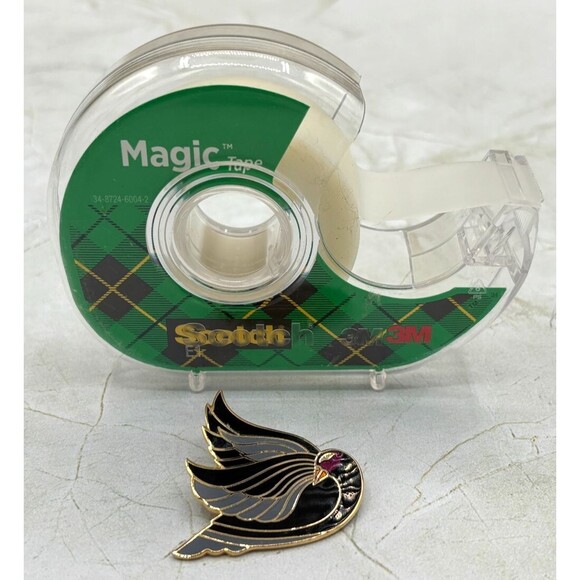 Laurel Burch Celan Black Swan Bird Enamel Goldtone Brooch Pin 1.5” Vintage EUC - Picture 8 of 8